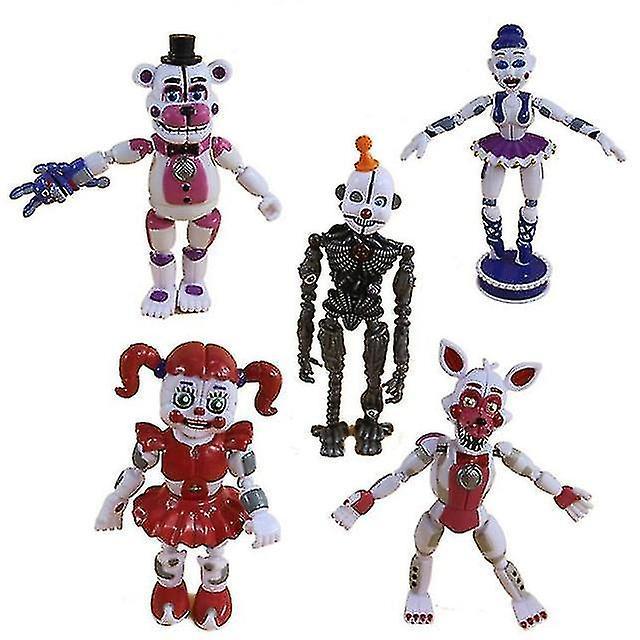 5 Pack Anime Figura Montagem de Brinquedos Cinco Noites Em Freddy Fnaf  Bonito Action Figure Modelo de Pvc Freddy Toys W X